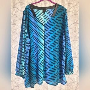 Worthington Fierce Long Sleeved Blouse Plus Size 3x